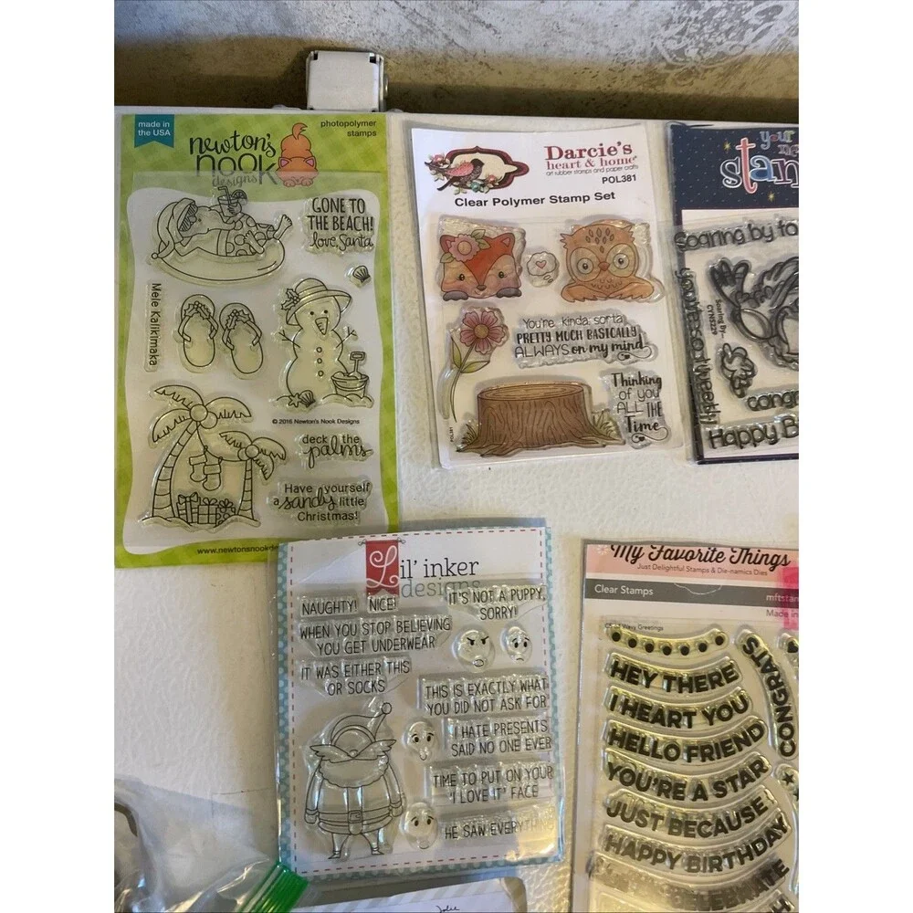 HUGE Mixed Lot of Clear Stamps For Crafting ANIMALS WORDS ETC